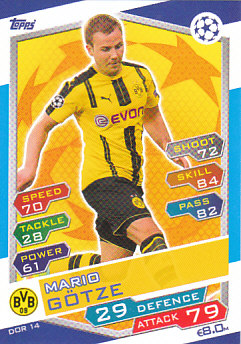 Mario Gotze Borussia Dortmund 2016/17 Topps Match Attax CL #DOR14